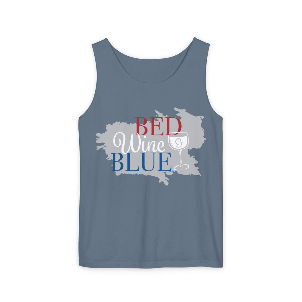 Bed Wine & Blue Tank Top